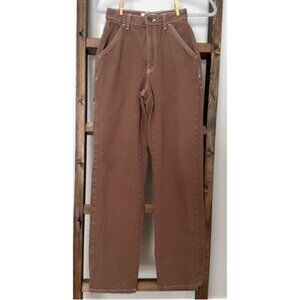 Cotton On Brown Carpenter Jeans Wide Leg Utility Pockets US 0